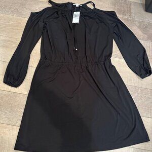 MICHAEL KORS BLACK COLD SHOULDER COCKTAIL DRESS NEW 1X